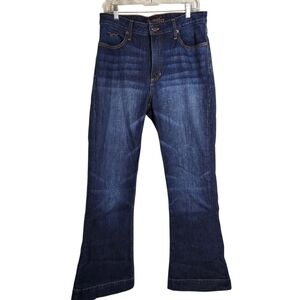 NWT Kimes Ranch Women's Jennifer High Rise Wide Flare Dark Wash Blue sz 10